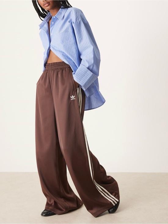 adidas Originals Pants - adidas Originals wide leg satin joggers